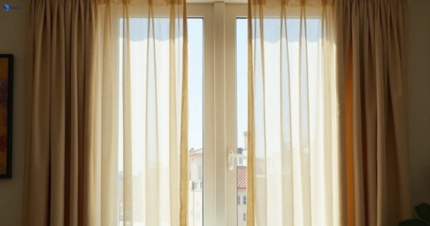 Dusty and dull curtains in jan-juc-vic before steam cleaning